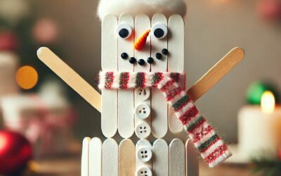 Bricolage de Noël : Bonhomme de neige en bâtonnets
