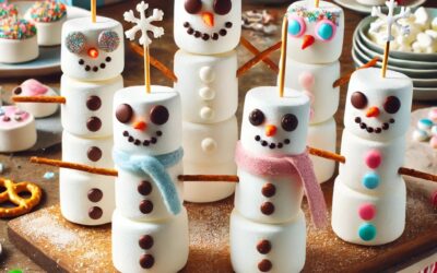 Bonshommes de neige en marshmallows : recette festive